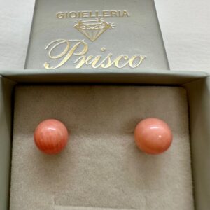 Orecchini oro 18 kt corallo rosa