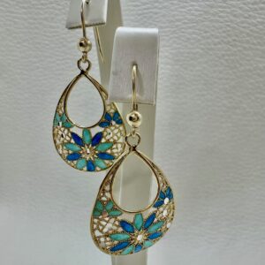 Orecchini argento a goccia e smalto