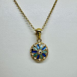 Girocollo cerchio smalto fiore