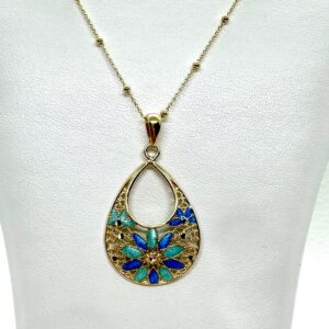 Girocollo argento goccia smalto